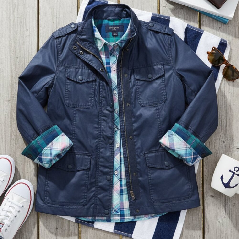 Southern Tide Nautical Navy Waxed Utility Field Jacket